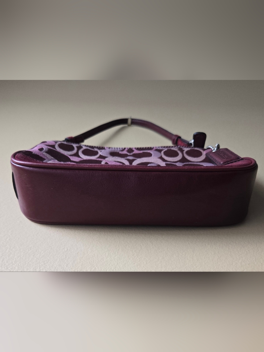 Coach Burgundy Suede Signature Demi Hampton Shoulder Bag Y2K - Picture 8 of 15